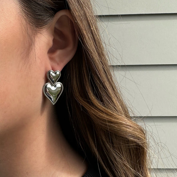 Heart øreringe - sølv